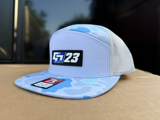 CD/23 Blue PVC Patch: Blue Camo